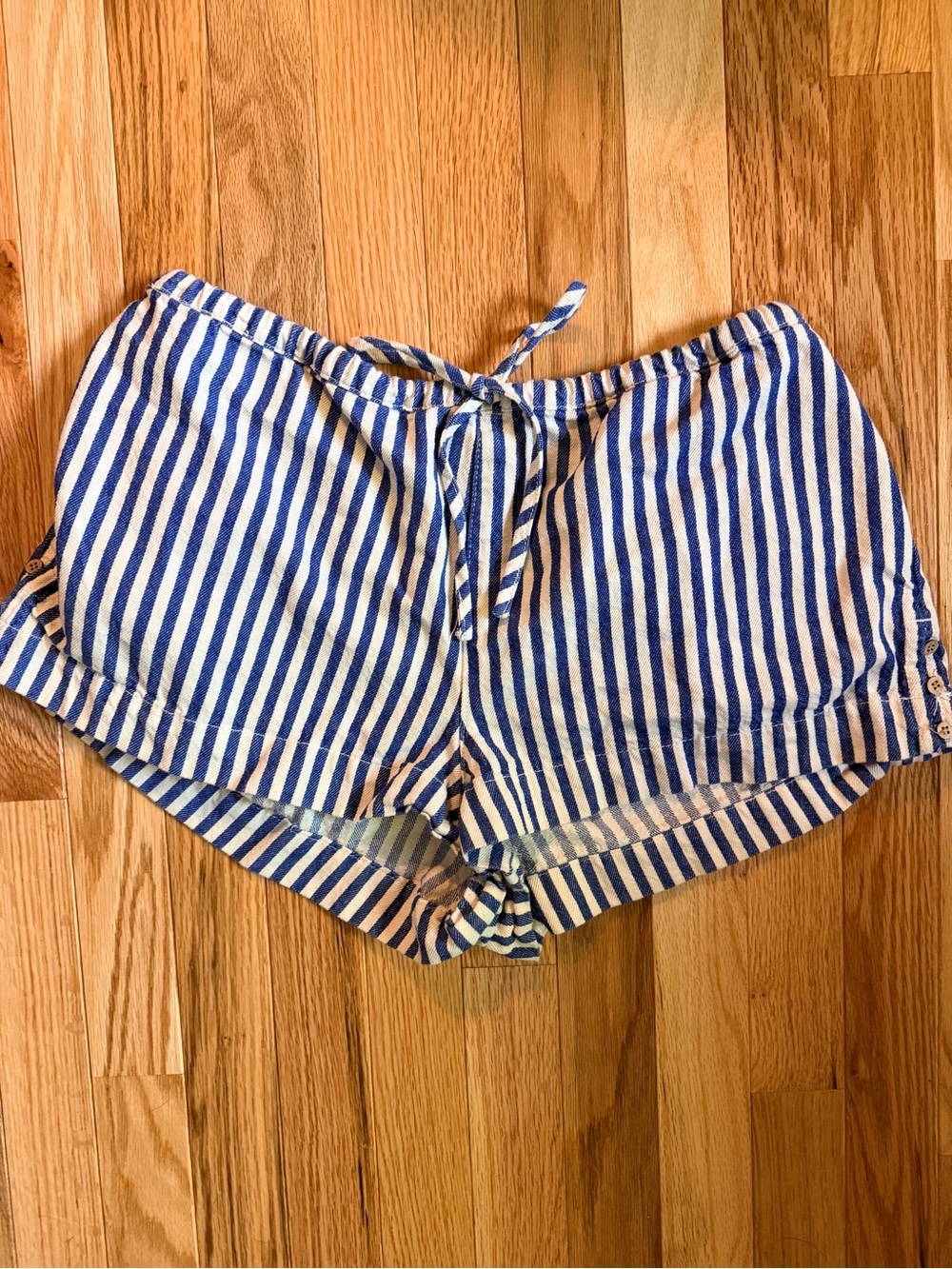 Angel Kiss Blue & White Striped High-Waist Tie-Front Shorts